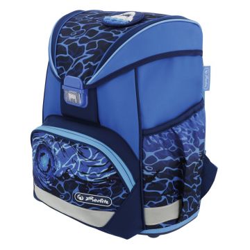 Ghiozdan neechipat Ultralight, dimensiune 36x28x21cm, motiv Blue Shark, Herlitz