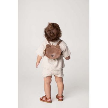 Donsje rucsac din piele pentru copii Kapi Classic Backpack Bear culoarea maro, mic, 5005003
