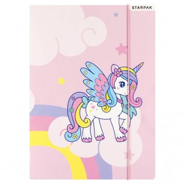 Mapa cu elastic A4, Starpak, Unicorn