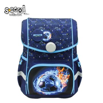 Ghiozdan anatomic elevi, buton magnetic, multicolor, 42x30x22 cm, Premium