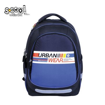 Ghiozdan anatomic URBAN WEAR, 2 compartimente cu fermoar, copii gimnaziu