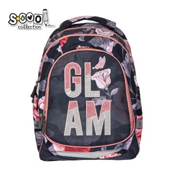 Ghiozdan clasele primare, LIGHT GLAM, compartimente cu fermoar, spate si bretele buretate, 41x28x21 cm