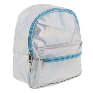 Ghiozdan Disco, 2 compartimente cu fermoar, 1 buzunar frontal, curele reglabile, buretat, 25 cm