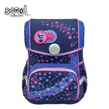 Ghiozdan ergonomic Premium, inchidere magnetica, model MEOW, 42x30x22 cm