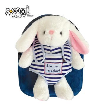 Ghiozdan gradinita BABY ANIMALS, RABBIT, interior captusit, maner transport, 23x8x28 cm