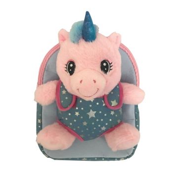 Ghiozdan gradinita, plus Unicorn detasabil, compartiment buretat, inchidere cu fermoar, bretele reglabile, poliester