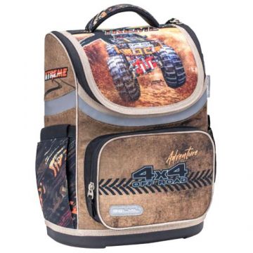 Ghiozdan neechipat Mini, 36x26x16cm, motiv Extreme Monster Truck, Belmil