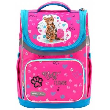 Ghiozdan neechipat Mini, dimensiune 36x26x16cm, motiv Cute Kitten, Belmil