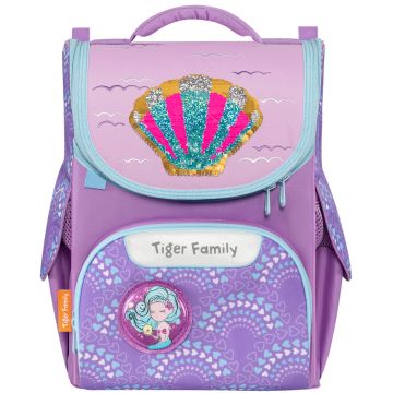 Ghiozdan neechipat Nature Quest, 35x31x19 cm, Lilac Beach, Tiger Family TGNQ-088A(2)