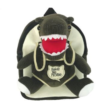 Ghiozdan pentru gradinita BABY ANIMALS, HIPPO, compartiment cu fermoar, maner transport, textil si plus