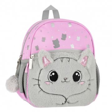 Ghiozdan pentru gradinita cu un compartiment si buzunar frontal, Starpak, Kitty Plush