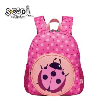 Ghiozdan prescolari LADYBUG, curea de fixare, benzi reflectorizante si design vesel, 31 cm