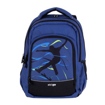 Ghiozdan Strigo Misty+ Navy Blue Skate PL003  24L  39X27X18cm