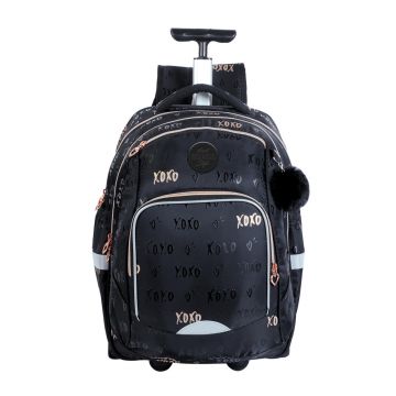 Ghiozdan trolley, compartiment laptop, 34x20x49 cm S-COOL Negru