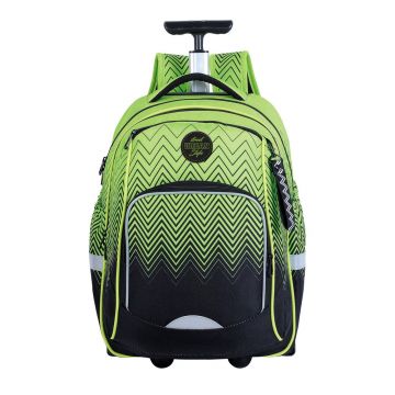 Ghiozdan trolley, compartiment laptop, 34x20x49 cm S-COOL Verde
