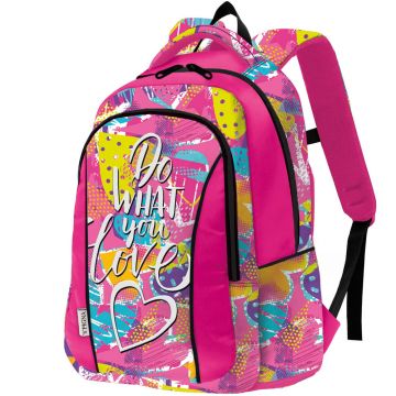Rucsac Pigna, Hearts Pink, 49 x 35 x 16 cm