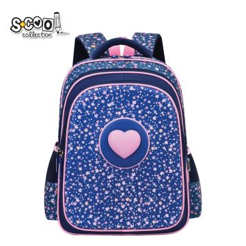 Ghiozdan 3D ergonomic PINK HEART, compartimentat, anatomic, picioruse stabilizare, 42x30x22 cm