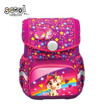 Ghiozdan anatomic Premium, UNICORN, buzunare laterale extensibile, maner, buton magnetic, 42x30x22 cm