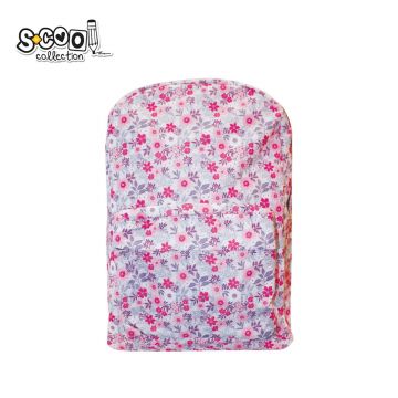 Ghiozdan CLASSIC, imprimeu floral, 1 compartiment spatios, bretele reglabile, 30x16x43 cm