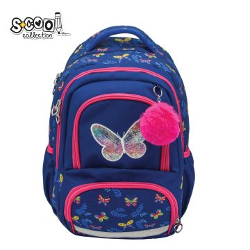 Ghiozdan compartiment laptop, butterfly, 42x31x16 cm, S-COOL