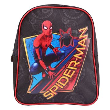 Ghiozdan cu imprimeu SPIDERMAN, bretele ajustabile, impermeabil, inaltime 28 cm, negru