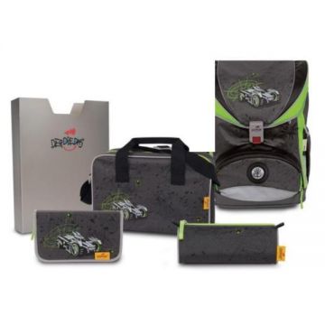Ghiozdan echipat 5 piese, motiv Spider Car
