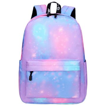 Ghiozdan fete, gimnaziu, GALAXIE, 2 fermoare, bretele ajustabile, multicolor