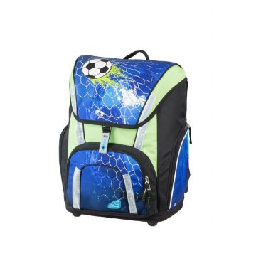 Ghiozdan fotbal SCHNEIDERS, sac sport si etui, cutie carti, inchidere KidClix, ergonomic, 24L
