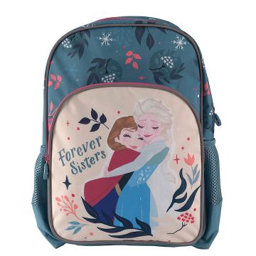 Ghiozdan Frozen, cls 0, compartiment spatios, buzunar frontal cu fermoar, 38 cm, albastru