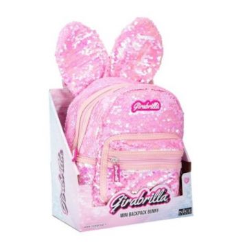 Ghiozdan Girabrilla Bunny ,   model Iepuras cu paiete reversibile