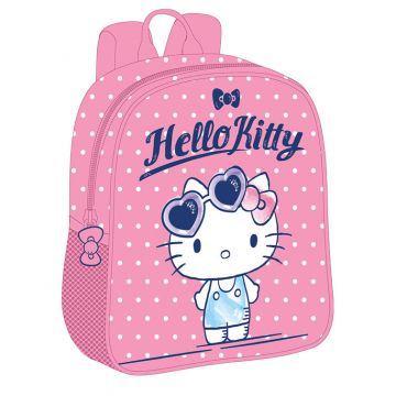 Ghiozdan gradinita HELLO KITTY, buzunar lateral, rezistent la apa, inaltime 28 cm, roz