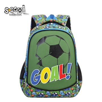 Ghiozdan gradinita, imprimeu fotbal, compartiment cu fermoar, 34x23x14 cm