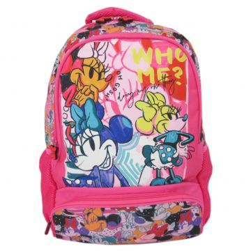 Ghiozdan MINNIE MOUSE, bretele ergonomic, WHO ME, 3 compartimente separate, buzunare laterale, multicolor
