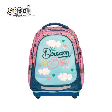 Ghiozdan multicolor, DREAM BIG, 34L, catarama antialunecare, baza EVA, 38x39x19.5 cm
