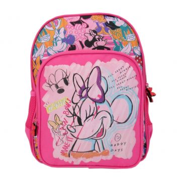 Ghiozdan pentru clasa 0, imprimeu minnie mouse, fermoar, buzunar frontal, multicolor
