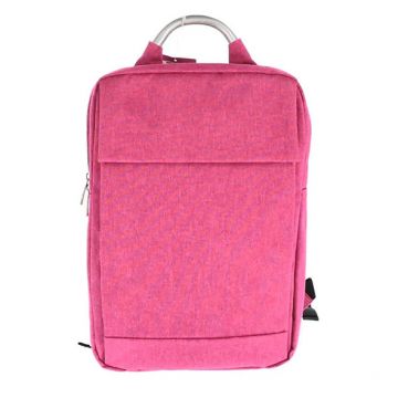 Ghiozdan pentru laptop USB, 2 fermoare, 41 x 29.5 x 11 cm, roz