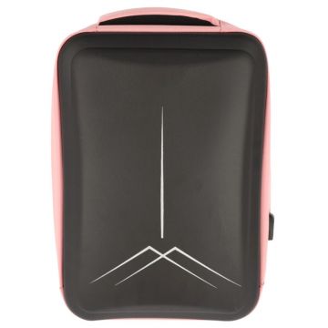 Ghiozdan roz pentru laptop, maner, 3 compartimente, inaltime 41 cm, poliester