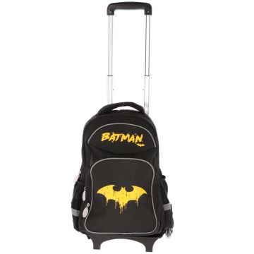 Ghiozdan troller, clasele I-IV, imprimeu BATMAN, 2 compartimente, 6 roti, poliester