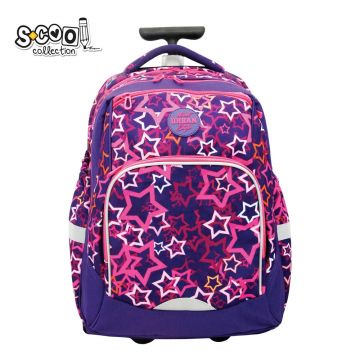 Ghiozdan troller URBAN, imprimeu stelute, 2 compartimente, 20 litri, 46x34x20 cm