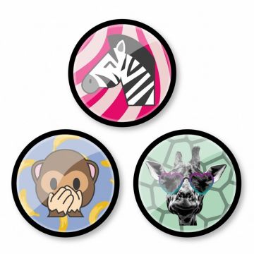 Insigne, 3 buc/set, Roller Nikidom, Jungle