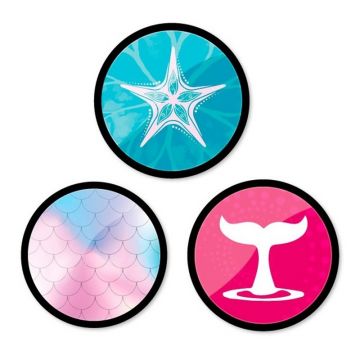 Insigne, 3 buc/set, Roller Nikidom, Mermaid