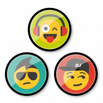Insigne, 3buc/set, Roller Nikidom, Emoji