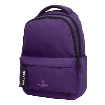 Rucsac Alpha Walker, compartimente cu fermoar, bretele ergonomice, violet, 32x45x23 cm
