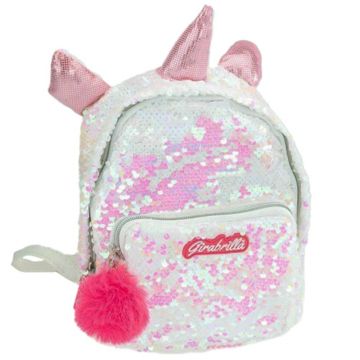 Rucsac cu paiete reversibile, bretele reglabile si buzunar frontal, Nice, Girabrilla, Unicorn