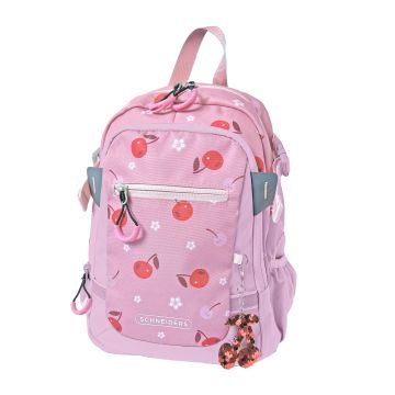 Rucsac elevi, imprimeu cherry pop, compartimente cu fermoar, 11 litri, roz