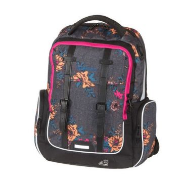 Rucsac ergonomic, model floral, compartiment laptop, volum 29 litri, bretele reglabile
