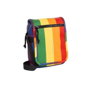 Rucsac New Rebels Mart-Louisville Flapover, 18 x 7 x 23 cm, Model Rainbow