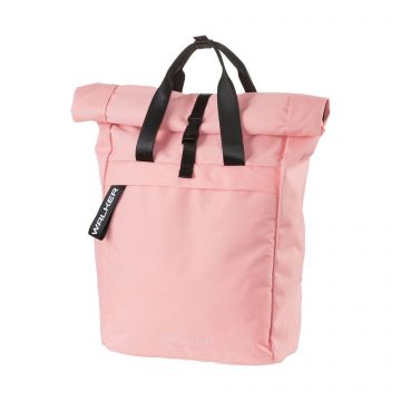 Rucsac Rollup, compartiment laptop 15 inch, buzunare, material impermeabil, roz