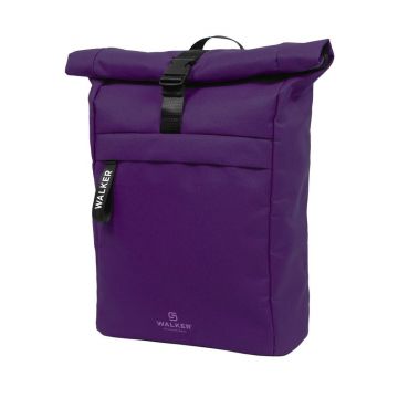 Rucsac Rollup violet, compartiment laptop 15 inch, buzunare depozitare, reglabil, material impermeabil