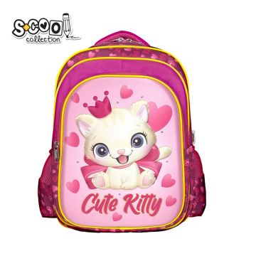 Ghiozdan 3D cu led, Cute Kitty, 40x32x19.5cm, S-Cool.
